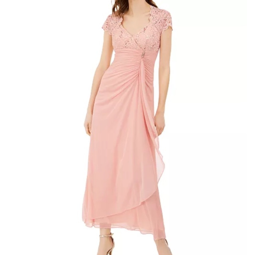 Betsy Adams pink formal dress gown xs 2 Macy’s